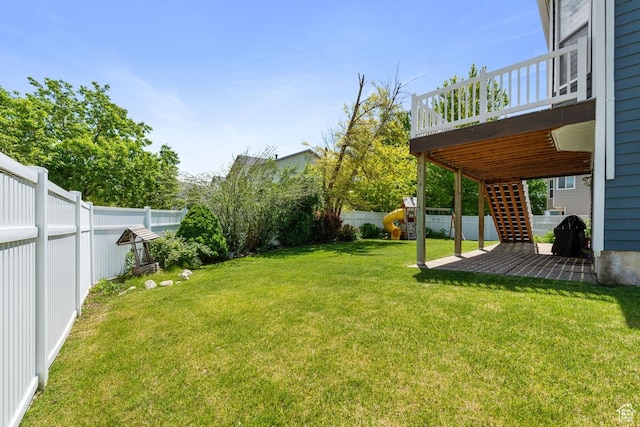 1516 N Willow Valley Dr W, Centerville, UT 84014 - view of yard with a wooden deck and stairs
