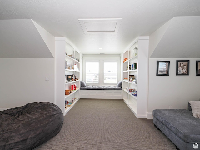 104 S Summer Breeze Ln W, Layton, UT 84041 - game room featuring attic access, dark carpet, and baseboards