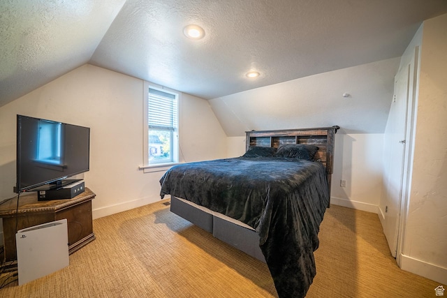59 E 300 N, Ephraim, UT 84627 - bedroom with lofted ceiling, a textured ceiling, baseboards, and carpet flooring
