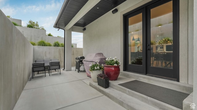 14708 S Woods Landing Ct E, Draper, UT 84020 - view of patio with french doors and grilling area