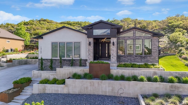 14708 S Woods Landing Ct E, Draper, UT 84020 - contemporary house featuring stone siding