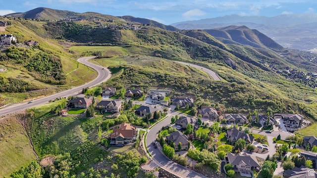 14708 S Woods Landing Ct E, Draper, UT 84020 - aerial view of property and surrounding area featuring nearby suburban area and a mountain backdrop