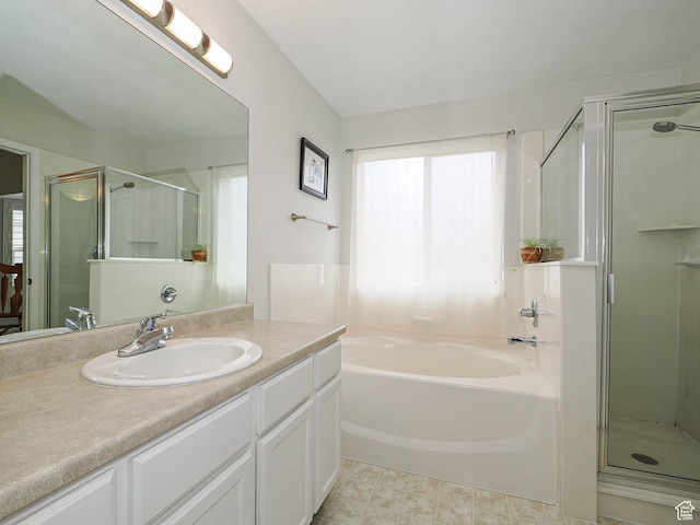 3129 S Eagle Rock Way W, West Valley City, UT 84120 - full bathroom with a stall shower, vanity, and a bath