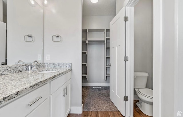 4957 N Sage Dr, Eagle Mountain, UT 84005 - bathroom with vanity, wood finished floors, and a spacious closet