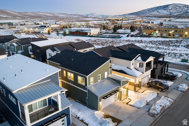 6592 Purple Poppy Ln Unit 117, Park City, UT 84098 - snowy aerial view with a mountain view and a residential view