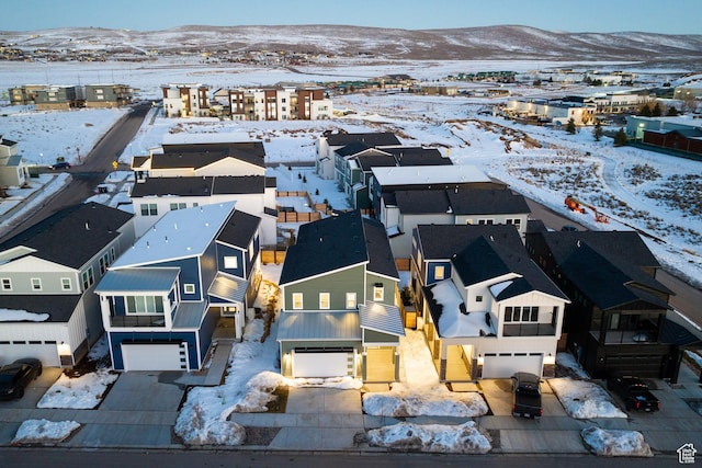 6592 Purple Poppy Ln Unit 117, Park City, UT 84098 - snowy aerial view with a residential view and a mountain view