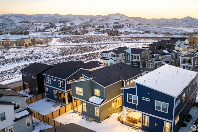 6592 Purple Poppy Ln Unit 117, Park City, UT 84098 - snowy aerial view with a mountain view and a residential view
