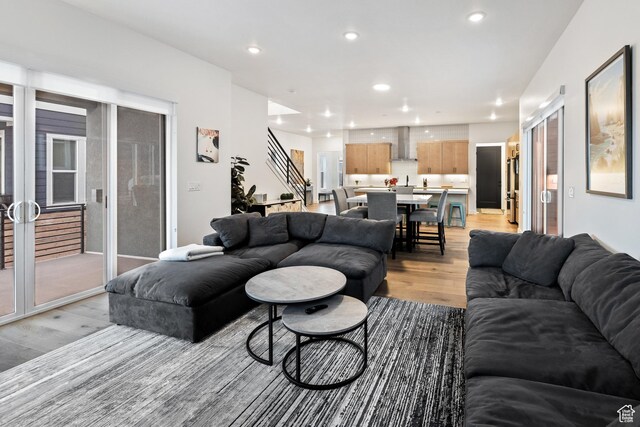6592 Purple Poppy Ln Unit 117, Park City, UT 84098 - living room featuring light wood-style floors and recessed lighting
