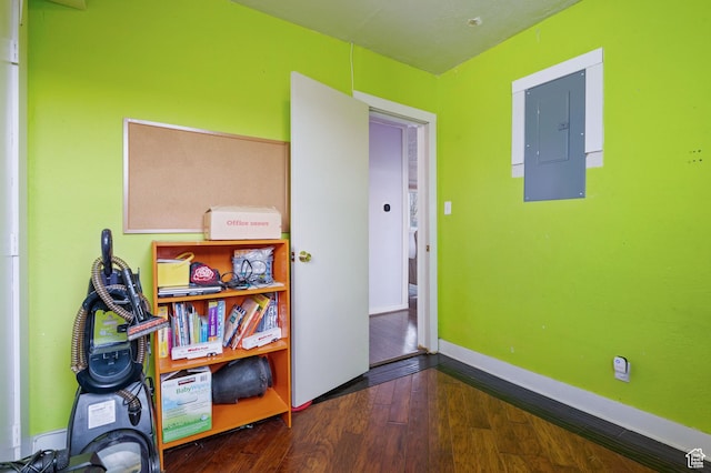 1632 W Whitlock Ave, West Valley City, UT 84119 - spare room with electric panel, wood finished floors, and baseboards