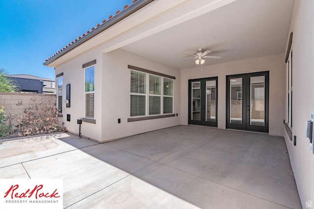0, St. George, UT 84790 - view of patio featuring french doors and ceiling fan