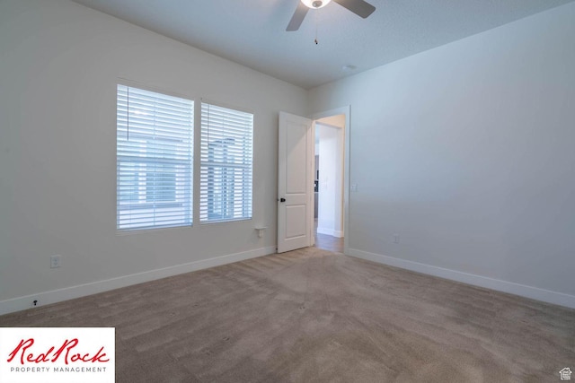 0, St. George, UT 84790 - spare room featuring baseboards, a ceiling fan, and carpet flooring