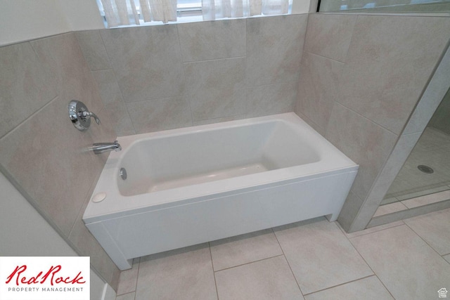 0, St. George, UT 84790 - bathroom with a bathtub, a shower, and tile patterned flooring