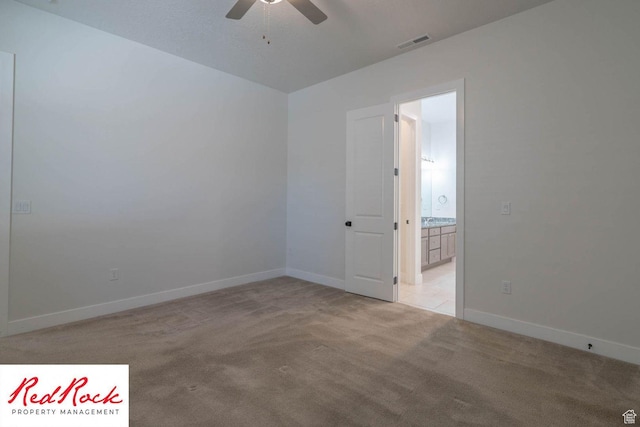 0, St. George, UT 84790 - spare room featuring ceiling fan, light carpet, and baseboards