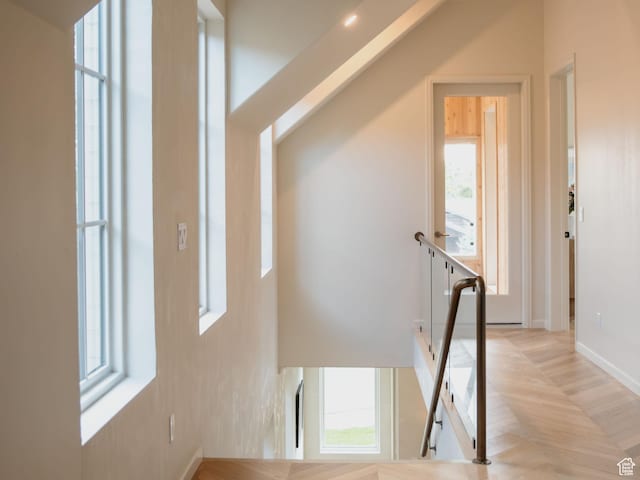 520 N H St E, Salt Lake City, UT 84103 - hallway with an upstairs landing and baseboards