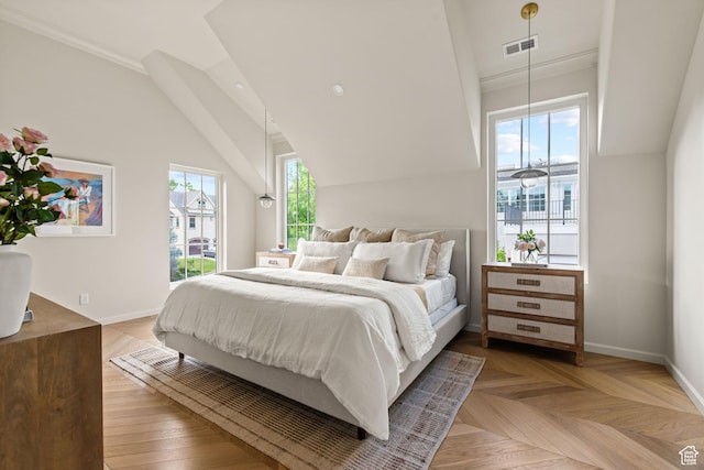 520 N H St E, Salt Lake City, UT 84103 - bedroom with baseboards and lofted ceiling