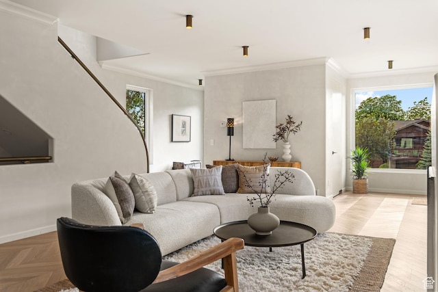 520 N H St E, Salt Lake City, UT 84103 - living room with ornamental molding and baseboards