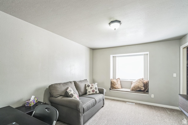 20 W Arlington Ave E, Eureka, UT 84628 - living room featuring carpet flooring, baseboards, and a textured ceiling