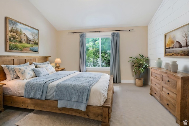 488 E Acord Way, Heber City, UT 84032 - bedroom with lofted ceiling and wooden walls