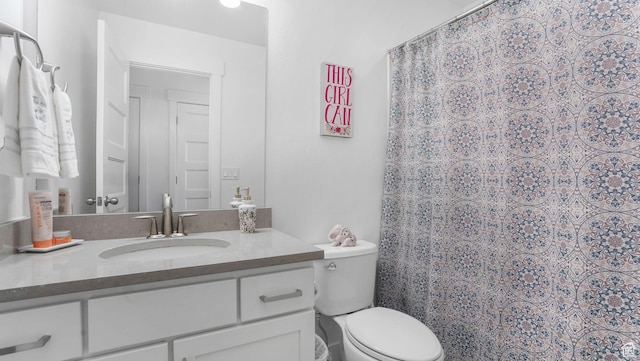 5241 W S Jordan Pkwy, South Jordan, UT 84009 - bathroom with vanity, toilet, and a shower with curtain