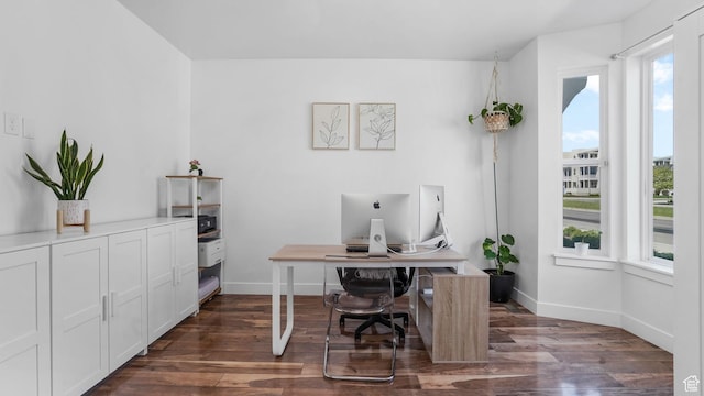 5241 W S Jordan Pkwy, South Jordan, UT 84009 - office area featuring dark wood-style floors and baseboards