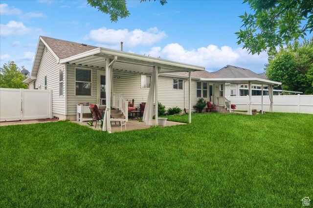 432 S 755 E, Layton, UT 84041 - rear view of property with a patio, roof with shingles, and entry steps