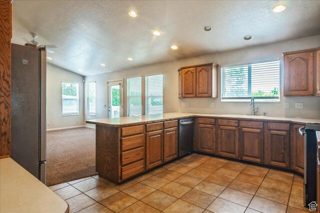 432 S 755 E, Layton, UT 84041 - kitchen with a sink, appliances with stainless steel finishes, recessed lighting, light countertops, and a textured ceiling