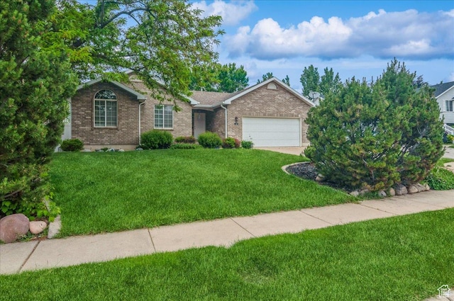 432 S 755 E, Layton, UT 84041 - ranch-style home featuring brick siding, a garage, a front lawn, and driveway