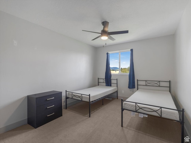 223 E 200 N, Ephraim, UT 84627 - bedroom featuring light carpet, baseboards, and ceiling fan