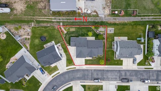 818 S 560 E, Providence, UT 84332 - aerial view of property and surrounding area featuring property boundaries highlighted