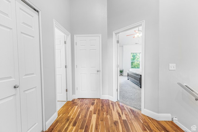 839 W Jordan Oaks Ct S, Sandy, UT 84070 - hallway with wood finished floors and baseboards