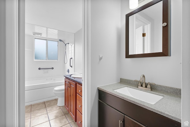 1173 N 350 W, Centerville, UT 84014 - bathroom featuring vanity, tile patterned flooring, toilet, and washtub / shower combination