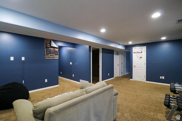 6466 W 8375 S, West Jordan, UT 84081 - living room with carpet floors, recessed lighting, and baseboards