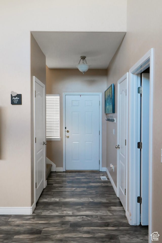 6466 W 8375 S, West Jordan, UT 84081 - entrance foyer featuring baseboards and dark wood-style flooring