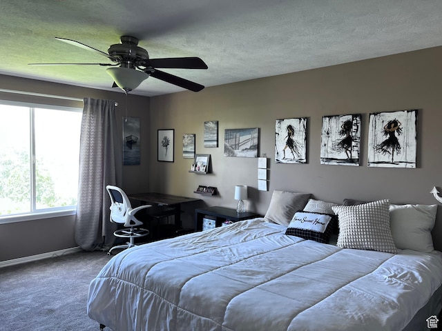 6466 W 8375 S, West Jordan, UT 84081 - bedroom with carpet flooring, a textured ceiling, and a ceiling fan