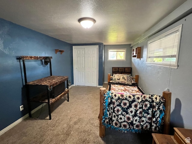145 N 200 W, Roosevelt, UT 84066 - bedroom with carpet flooring, a textured ceiling, and a closet