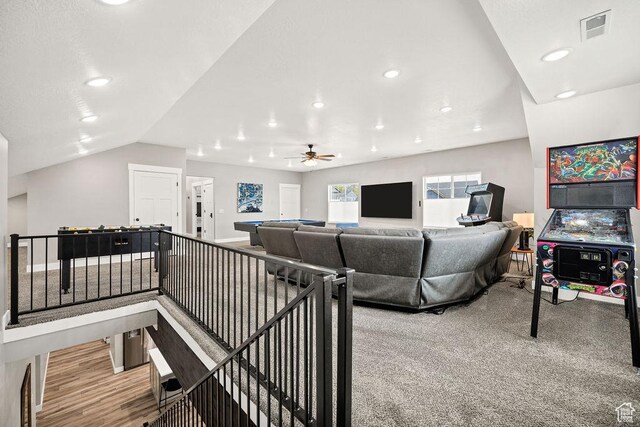 670 N Lake Sight Dr, Garden City, UT 84028 - living area with recessed lighting and a ceiling fan