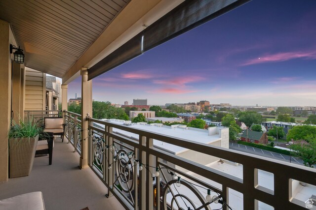 281 N Almond St W, Salt Lake City, UT 84103 - balcony at dusk featuring a city view