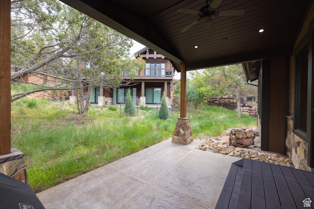 1765 E Kings Peak Cir Unit Cp-21, Heber City, UT 84032 - view of patio featuring a ceiling fan