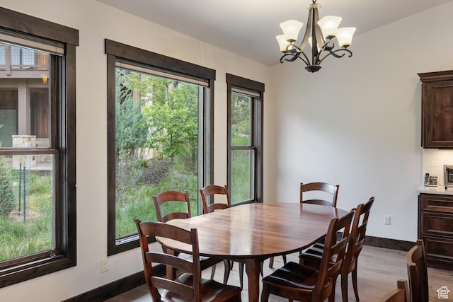 1765 E Kings Peak Cir Unit Cp-21, Heber City, UT 84032 - dining room featuring wood finished floors, healthy amount of natural light, a chandelier, and baseboards