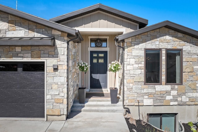 13200 N Alexis Dr, Heber City, UT 84032 - view of exterior entry featuring stone siding and board and batten siding
