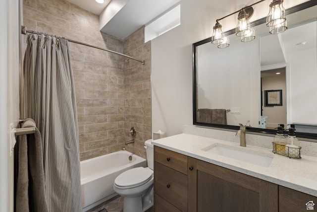 13200 N Alexis Dr, Heber City, UT 84032 - bathroom with shower / bath combination with curtain, toilet, and vanity