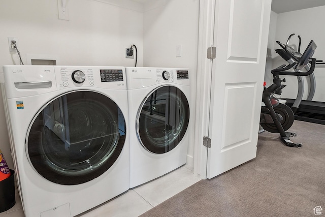 5991 Westridge Rd, Heber City, UT 84032 - laundry room with washing machine and dryer and carpet floors