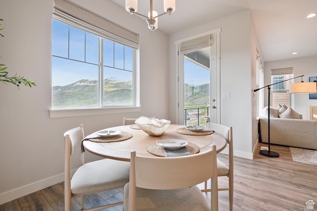 5991 Westridge Rd, Heber City, UT 84032 - dining area featuring light wood finished floors, baseboards, and recessed lighting