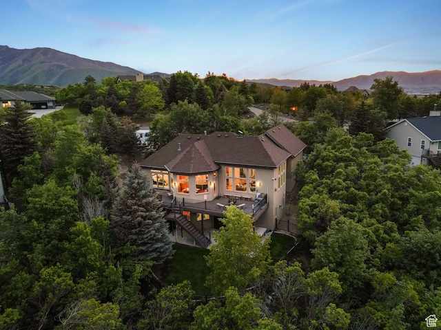 740 S Oak Dr, Woodland Hills, UT 84653 - aerial view at dusk of a mountain view