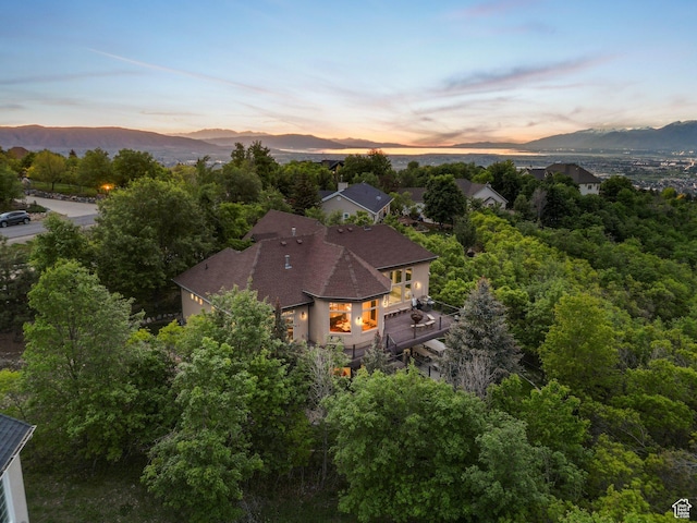 740 S Oak Dr, Woodland Hills, UT 84653 - aerial view at dusk of a mountain view