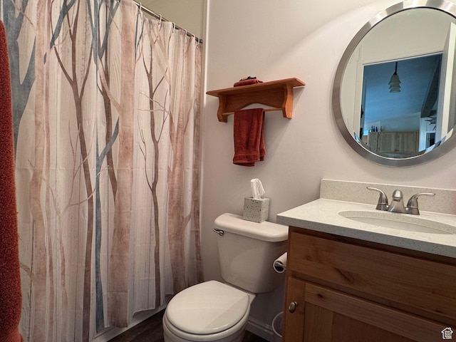 46 Alder Ct Unit 638, Fish Haven, ID 83287 - bathroom featuring toilet, vanity, and curtained shower