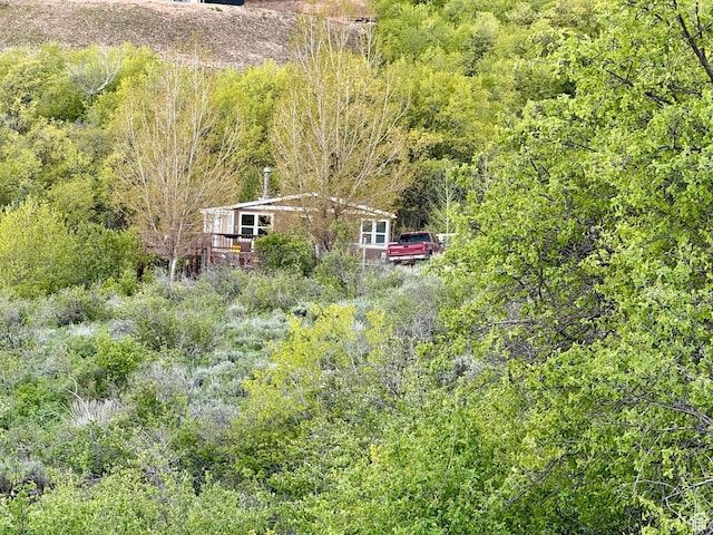 46 Alder Ct Unit 638, Fish Haven, ID 83287 - aerial view of property and surrounding area featuring a heavily wooded area