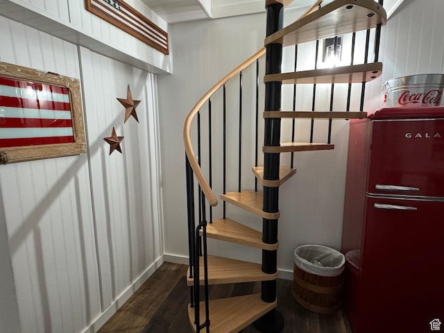 46 Alder Ct Unit 638, Fish Haven, ID 83287 - staircase featuring wood finished floors and baseboards