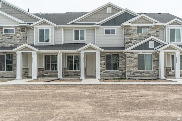 2205 S 1120 W Unit 62, Nibley, UT 84321 - craftsman-style home with stone siding, board and batten siding, and a shingled roof