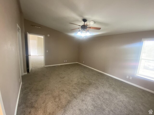43 E 300 N, Duchesne, UT 84021 - carpeted empty room with ceiling fan, baseboards, and lofted ceiling
